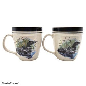 Folkcraft Loon Lake Coffee Mugs Pair By Scotty Z